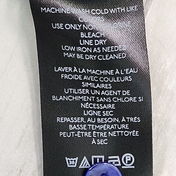 Y2K Anthropologie Porridge Shiny Women's SzS Button Front Shirt Bright Blue Soft - Picture 5 of 8